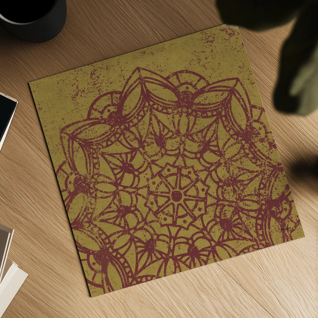 Contemporary Lace IV Spice by Moira Hershey. Shown as a detailed flat fine art print, highlighting archival giclee quality. Available as an archival giclee rolled canvas, fine art paper, or poster print. SKU 16405a.