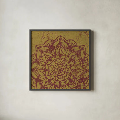 Contemporary Lace IV Spice by Moira Hershey. Shown in a sleek black glass frame for a contemporary gallery look. Available as an archival giclee rolled canvas, fine art paper, or poster print. SKU 16405a.