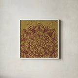 Contemporary Lace IV Spice by Moira Hershey. Shown in a crisp white glass frame for a clean and minimalist style. Available as an archival giclee rolled canvas, fine art paper, or poster print. SKU 16405a.