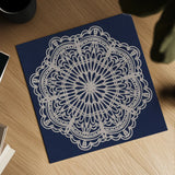 Contemporary Lace Navy I by Moira Hershey. Shown as a detailed flat fine art print, highlighting archival giclee quality. Available as an archival giclee rolled canvas, fine art paper, or poster print. SKU 59364a.