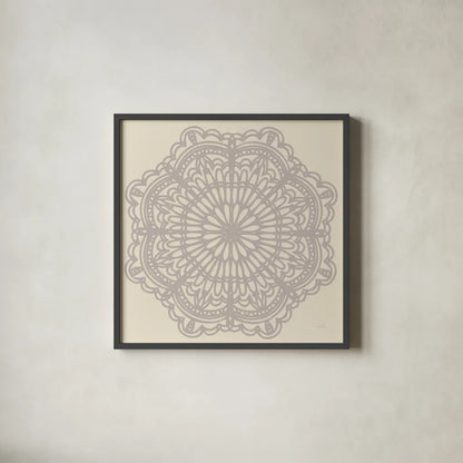 Contemporary Lace Neutral I by Moira Hershey. Shown in a sleek black glass frame for a contemporary gallery look. Available as an archival giclee rolled canvas, fine art paper, or poster print. SKU 43015a.