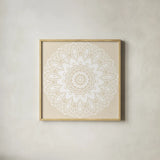 Contemporary Lace Neutral II by Moira Hershey. Shown in a natural wood glass frame for a timeless modern aesthetic. Available as an archival giclee rolled canvas, fine art paper, or poster print. SKU 43016a.