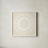 Contemporary Lace Neutral II by Moira Hershey. Shown in a crisp white glass frame for a clean and minimalist style. Available as an archival giclee rolled canvas, fine art paper, or poster print. SKU 43016a.