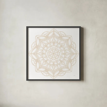 Contemporary Lace Neutral IV by Moira Hershey. Shown in a sleek black glass frame for a contemporary gallery look. Available as an archival giclee rolled canvas, fine art paper, or poster print. SKU 43017a.