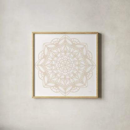 Contemporary Lace Neutral IV by Moira Hershey. Shown in a natural wood glass frame for a timeless modern aesthetic. Available as an archival giclee rolled canvas, fine art paper, or poster print. SKU 43017a.