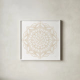 Contemporary Lace Neutral IV by Moira Hershey. Shown in a crisp white glass frame for a clean and minimalist style. Available as an archival giclee rolled canvas, fine art paper, or poster print. SKU 43017a.
