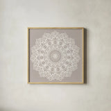 Contemporary Lace Neutral VI by Moira Hershey. Shown in a natural wood glass frame for a timeless modern aesthetic. Available as an archival giclee rolled canvas, fine art paper, or poster print. SKU 43018a.