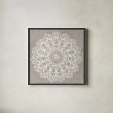 Contemporary Lace Neutral VI v2 Vintage by Moira Hershey. Shown in a sleek black glass frame for a contemporary gallery look. Available as an archival giclee rolled canvas, fine art paper, or poster print. SKU 53080a.