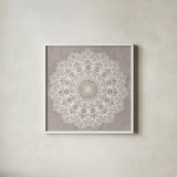 Contemporary Lace Neutral VI v2 Vintage by Moira Hershey. Shown in a crisp white glass frame for a clean and minimalist style. Available as an archival giclee rolled canvas, fine art paper, or poster print. SKU 53080a.