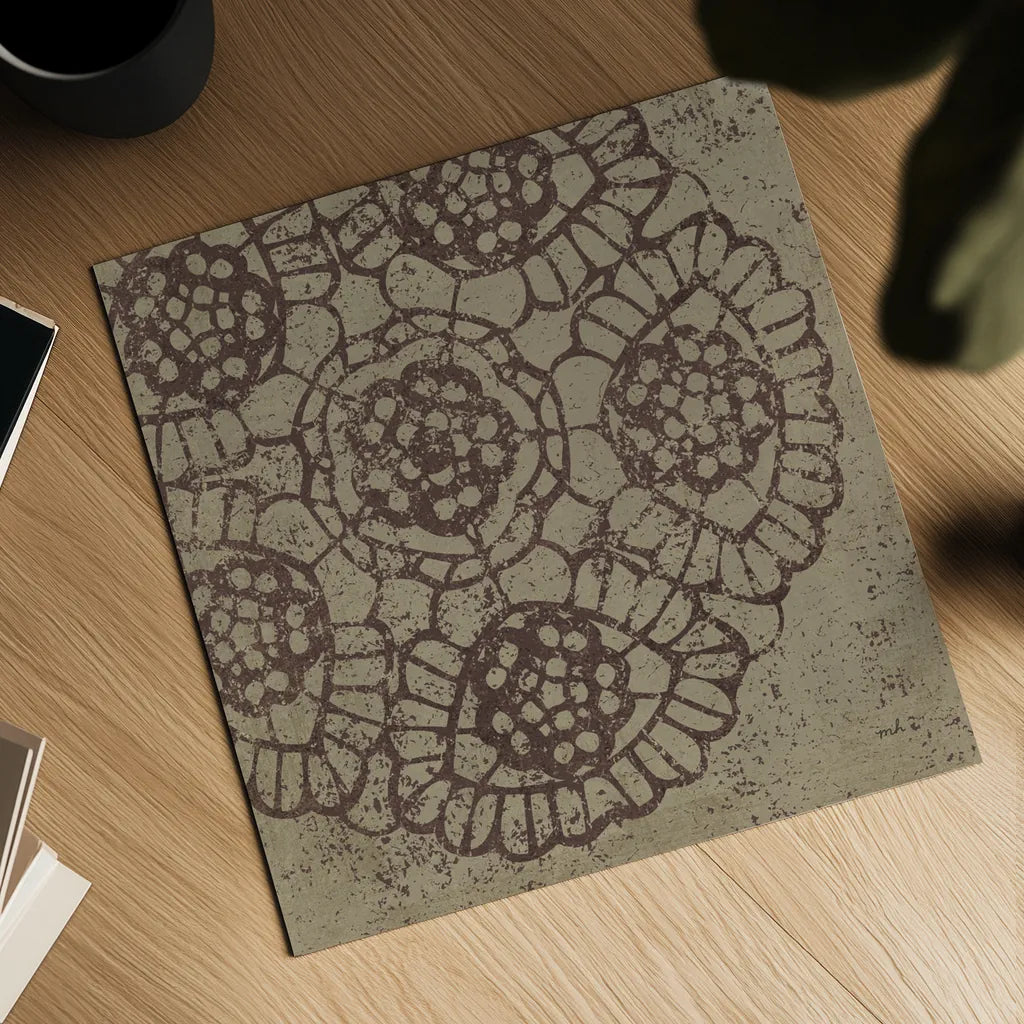 Contemporary Lace V Spice by Moira Hershey. Shown as a detailed flat fine art print, highlighting archival giclee quality. Available as an archival giclee rolled canvas, fine art paper, or poster print. SKU 16406a.