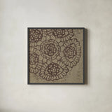 Contemporary Lace V Spice by Moira Hershey. Shown in a sleek black glass frame for a contemporary gallery look. Available as an archival giclee rolled canvas, fine art paper, or poster print. SKU 16406a.