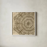 Contemporary Lace VI Spice by Moira Hershey. Shown in a crisp white glass frame for a clean and minimalist style. Available as an archival giclee rolled canvas, fine art paper, or poster print. SKU 16404a.