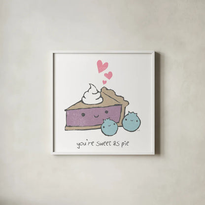 Cute Couples I by Moira Hershey. Shown in a crisp white glass frame for a clean and minimalist style. Available as an archival giclee rolled canvas, fine art paper, or poster print. SKU 19911a.
