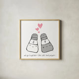 Cute Couples II by Moira Hershey. Shown in a natural wood glass frame for a timeless modern aesthetic. Available as an archival giclee rolled canvas, fine art paper, or poster print. SKU 18296a.