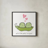Cute Couples IV by Moira Hershey. Shown in a sleek black glass frame for a contemporary gallery look. Available as an archival giclee rolled canvas, fine art paper, or poster print. SKU 19913a.