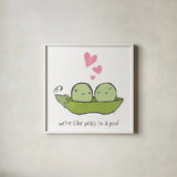 Cute Couples IV by Moira Hershey. Shown in a crisp white glass frame for a clean and minimalist style. Available as an archival giclee rolled canvas, fine art paper, or poster print. SKU 19913a.
