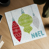 Deck The Halls Red II by Moira Hershey. Shown as a detailed flat fine art print, highlighting archival giclee quality. Available as an archival giclee rolled canvas, fine art paper, or poster print. SKU 38412a.
