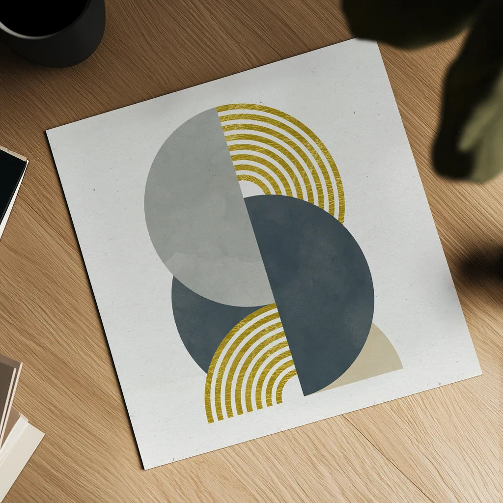 Deco Glam I Sq by Moira Hershey. Shown as a detailed flat fine art print, highlighting archival giclee quality. Available as an archival giclee rolled canvas, fine art paper, or poster print. SKU 80605a.