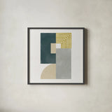 Deco Glam II Sq by Moira Hershey. Shown in a sleek black glass frame for a contemporary gallery look. Available as an archival giclee rolled canvas, fine art paper, or poster print. SKU 80606a.