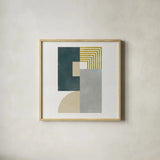 Deco Glam II Sq by Moira Hershey. Shown in a natural wood glass frame for a timeless modern aesthetic. Available as an archival giclee rolled canvas, fine art paper, or poster print. SKU 80606a.