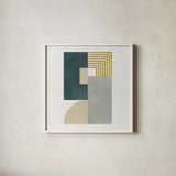 Deco Glam II Sq by Moira Hershey. Shown in a crisp white glass frame for a clean and minimalist style. Available as an archival giclee rolled canvas, fine art paper, or poster print. SKU 80606a.