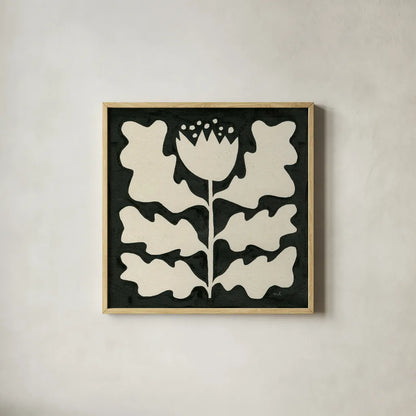 Delighted I by Moira Hershey. Shown in a natural wood glass frame for a timeless modern aesthetic. Available as an archival giclee rolled canvas, fine art paper, or poster print. SKU 79048a.