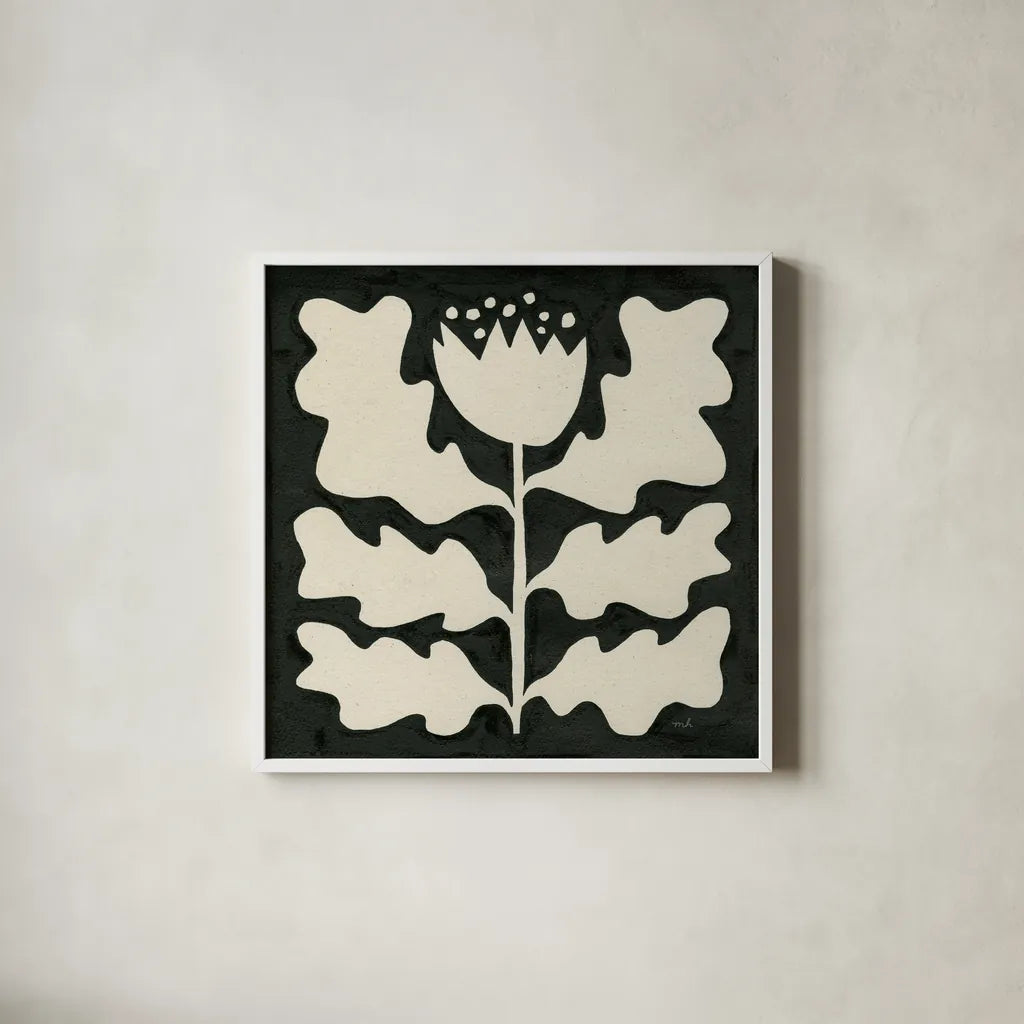 Delighted I by Moira Hershey. Shown in a crisp white glass frame for a clean and minimalist style. Available as an archival giclee rolled canvas, fine art paper, or poster print. SKU 79048a.