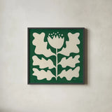 Delighted I Emerald by Moira Hershey. Shown in a sleek black glass frame for a contemporary gallery look. Available as an archival giclee rolled canvas, fine art paper, or poster print. SKU 80198a.