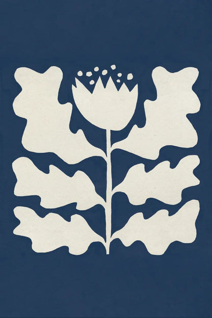 Delighted I Navy Vertical by Moira Hershey. SKU 80735h. Archival Giclee Fine art print for wall decor.