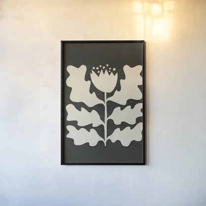 Delighted I Vertical by Moira Hershey. shown as a paper print in a black flame. Available as a archival giclee rolled canvas, fine art paper, or poster print. SKU 80696h.