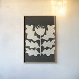 Delighted I Vertical by Moira Hershey. shown as a paper print in a natural frame. Available as a archival giclee rolled canvas, fine art paper, or poster print. SKU 80696h.