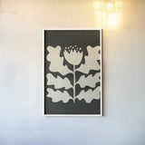 Delighted I Vertical by Moira Hershey. shown as a paper print in a white frame. Available as a archival giclee rolled canvas, fine art paper, or poster print. SKU 80696h.