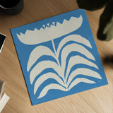 Delighted II Blue by Moira Hershey. Shown as a detailed flat fine art print, highlighting archival giclee quality. Available as an archival giclee rolled canvas, fine art paper, or poster print. SKU 80395a.