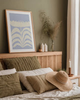 Delighted II Lavender Vertical by Moira Hershey. shown as a paper print in a natural frame. Available as a archival giclee rolled canvas, fine art paper, or poster print. SKU 80732h.