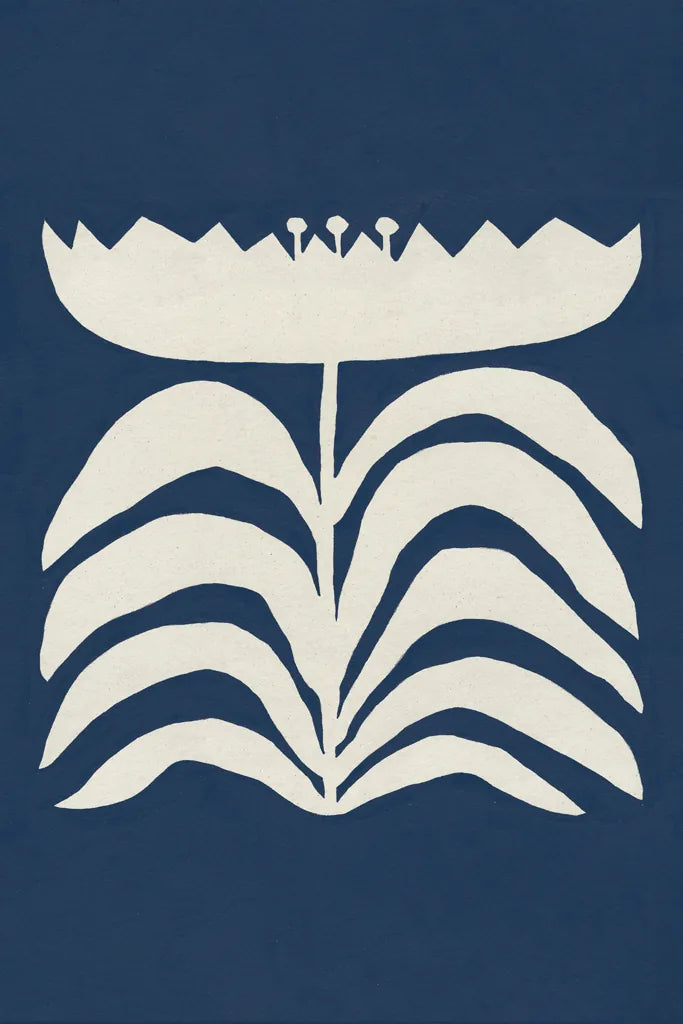 Delighted II Navy Vertical by Moira Hershey. SKU 80736h. Archival Giclee Fine art print for wall decor.