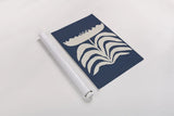Delighted II Navy Vertical by Moira Hershey. shown as a rolled paper print. Available as archival giclee rolled canvas, fine art paper, or poster print. SKU 80736h.