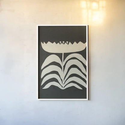 Delighted II Vertical by Moira Hershey. shown as a paper print in a white frame. Available as a archival giclee rolled canvas, fine art paper, or poster print. SKU 80697h.