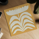 Delighted II Yellow by Moira Hershey. Shown as a detailed flat fine art print, highlighting archival giclee quality. Available as an archival giclee rolled canvas, fine art paper, or poster print. SKU 80536a.