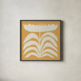 Delighted II Yellow by Moira Hershey. Shown in a sleek black glass frame for a contemporary gallery look. Available as an archival giclee rolled canvas, fine art paper, or poster print. SKU 80536a.
