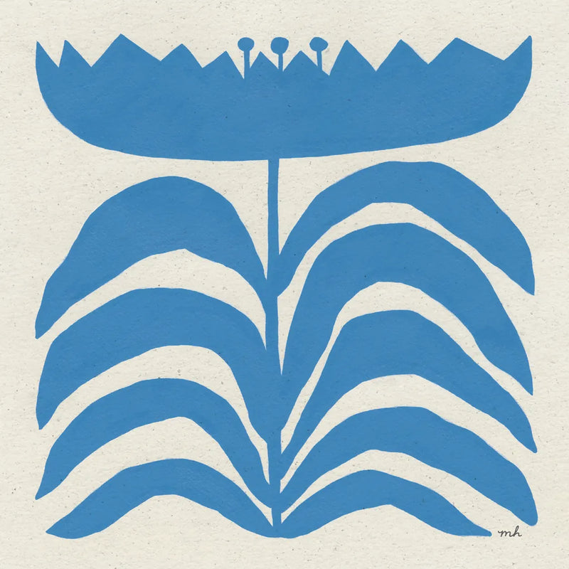 Delighted III Blue by Moira Hershey. SKU 80396a. Archival Giclee Fine art print for wall decor.