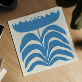 Delighted III Blue by Moira Hershey. Shown as a detailed flat fine art print, highlighting archival giclee quality. Available as an archival giclee rolled canvas, fine art paper, or poster print. SKU 80396a.