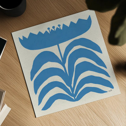 Delighted III Blue by Moira Hershey. Shown as a detailed flat fine art print, highlighting archival giclee quality. Available as an archival giclee rolled canvas, fine art paper, or poster print. SKU 80396a.