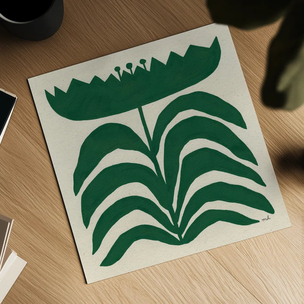 Delighted III Emerald by Moira Hershey. Shown as a detailed flat fine art print, highlighting archival giclee quality. Available as an archival giclee rolled canvas, fine art paper, or poster print. SKU 80200a.