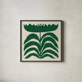 Delighted III Emerald by Moira Hershey. Shown in a sleek black glass frame for a contemporary gallery look. Available as an archival giclee rolled canvas, fine art paper, or poster print. SKU 80200a.