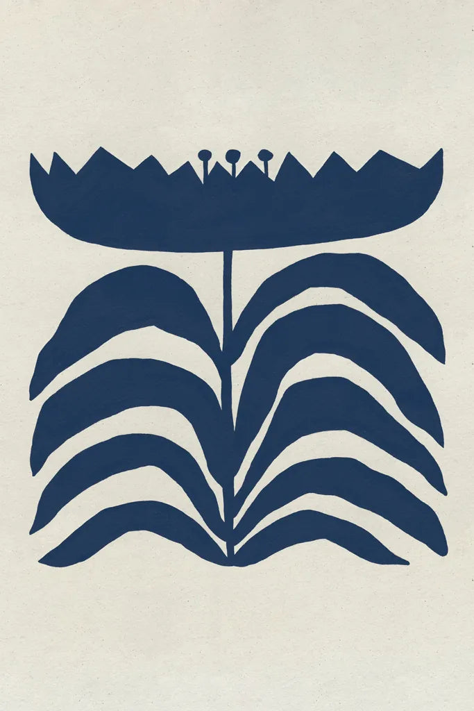 Delighted III Navy Vertical by Moira Hershey. SKU 80737h. Archival Giclee Fine art print for wall decor.