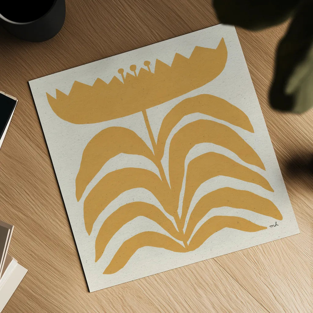 Delighted III Yellow by Moira Hershey. Shown as a detailed flat fine art print, highlighting archival giclee quality. Available as an archival giclee rolled canvas, fine art paper, or poster print. SKU 80537a.