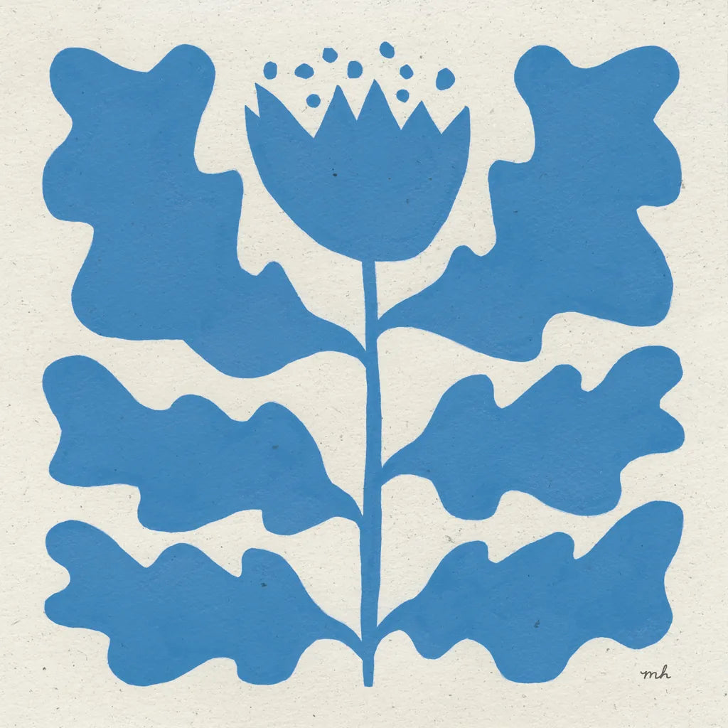 Delighted IV Blue by Moira Hershey. SKU 80397a. Archival Giclee Fine art print for wall decor.