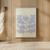 Delighted IV Lavender Vertical by Moira Hershey. shown as over sized large wall art. Available as an archival giclee rolled canvas, fine art paper, or poster print. SKU 80734h.