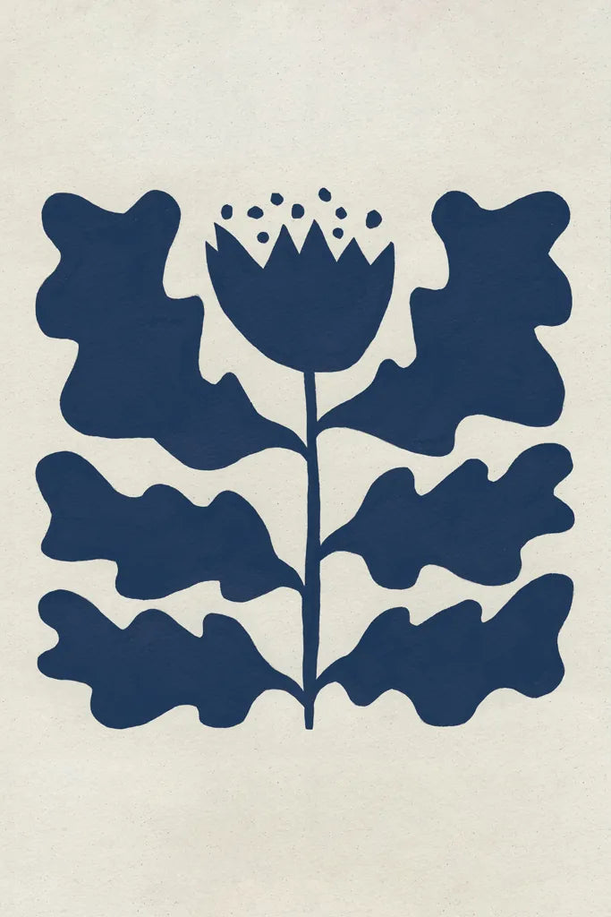 Delighted IV Navy Vertical by Moira Hershey. SKU 80738h. Archival Giclee Fine art print for wall decor.