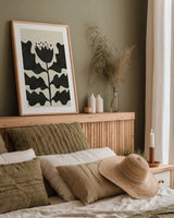 Delighted IV Vertical by Moira Hershey. shown as a paper print in a natural frame. Available as a archival giclee rolled canvas, fine art paper, or poster print. SKU 80699h.